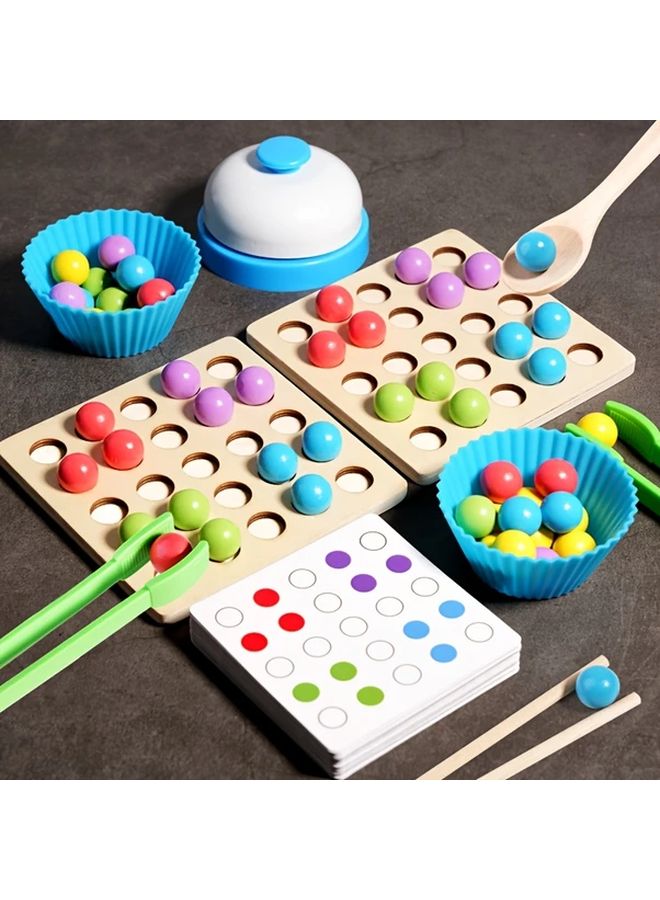 Pinball Battle Game Wooden Beads Sorting Matching Educational Toy For Cognitive Skill Development - Image 3